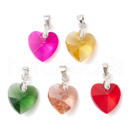 Mixed Color Glass Pendants PALLOY-JF02423-01-1