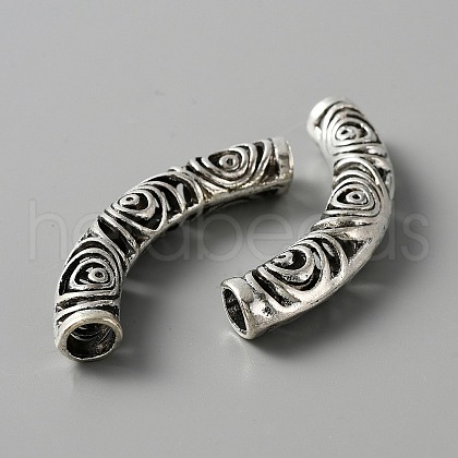 Tibetan Style Alloy Curved Tube Beads FIND-TAC0014-37AS-1