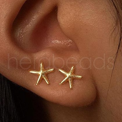 Starfish Zinc Alloy Stud Earrings FS-WG75EDA-01-1