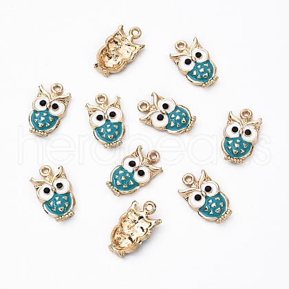 10Pcs Alloy Enamel Pendants ENAM-YW0004-56B-1