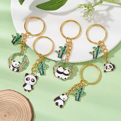 5Pcs Alloy Enamel Keychain KEYC-JKC00629-S-1