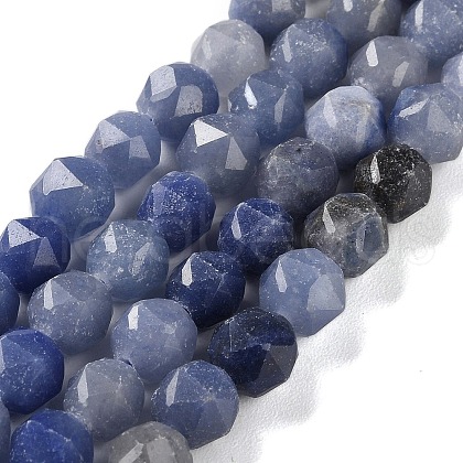Dyed & Heated Natural Blue Aventurine Beads Strands G-NH0021-A23-01-1