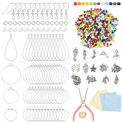 ARRICRAFT DIY Ocean Theme Earring Making Kit DIY-AR0003-30-1