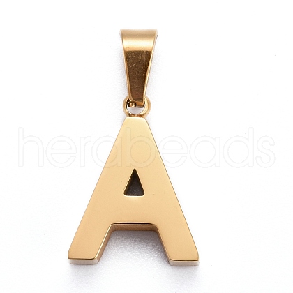 Ion Plating(IP) 304 Stainless Steel Letter Pendants STAS-H127-A-G-1