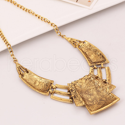 Trapezoid Alloy Dangle Earrings & Necklaces Sets FS-WGAAEC0-01-1