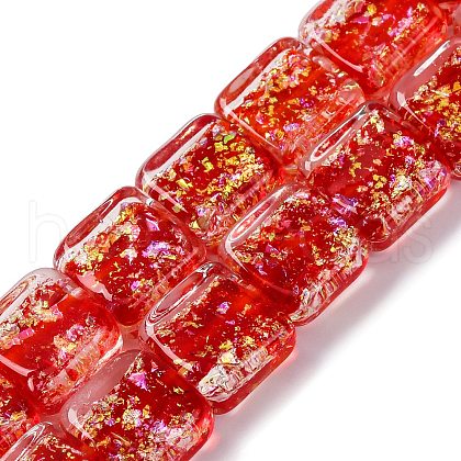 Handmade Dichroic Foil Glass Beads Strands DICH-U001-07M-1