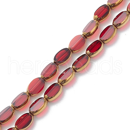 Electroplate Transparent Glass Beads Strands EGLA-K015-05A-1