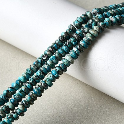 Synthetic Silver Line Turquoise Beads Strands G-L617-E03-2x4mm-1