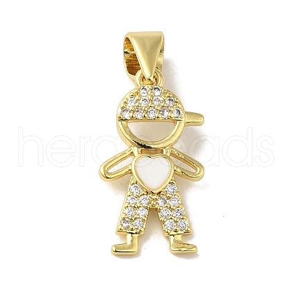 Rack Plating Brass Micro Pave Cubic Zirconia Pendants KK-P272-16A-G-1