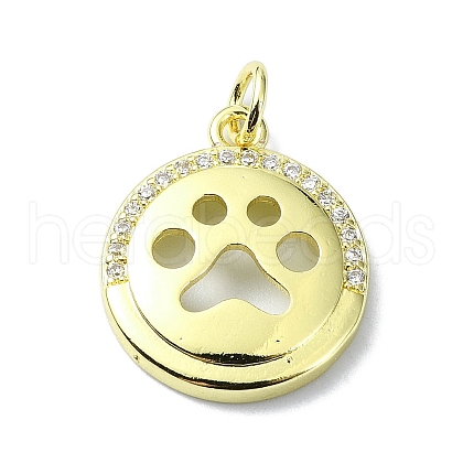 Brass Micro Pave Claer Cubic Zirconia Pendants KK-H475-45G-1