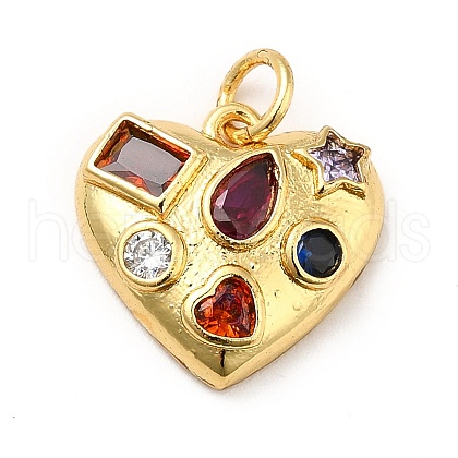 Brass Micro Pave Cubic Zirconia Pendants KK-H433-15G-1