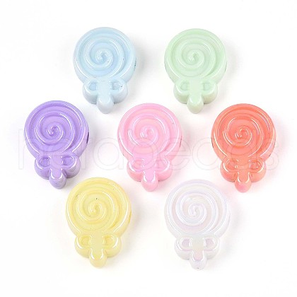 UV Plating Opaque Acrylic Beads OACR-T028-51-1
