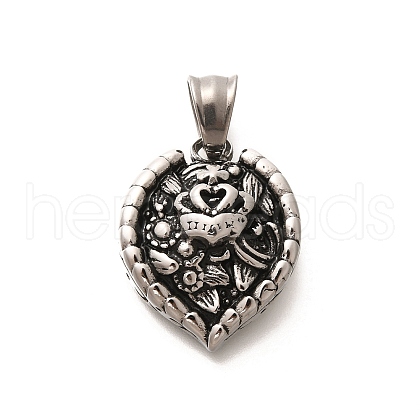 304 Stainless Steel Pendants STAS-Z110-39AS-1