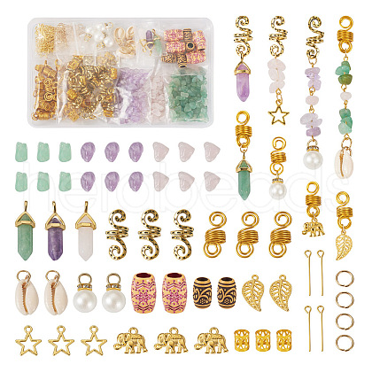 DIY Alloy Hair Dreadlocks Braiding Kits DIY-TA0004-48-1