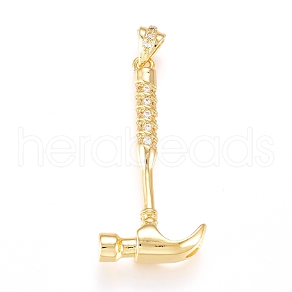 Brass Micro Pave Cubic Zirconia Pendants KK-D156-04G-1