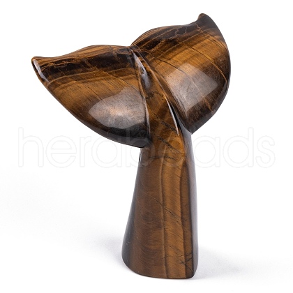 Natural Tiger Eye Whale Fishtail Figurines Statues for Home Office Desktop Feng Shui Ornament G-Q172-11C-1