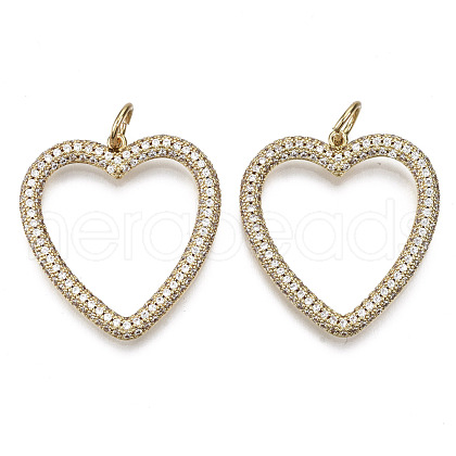 Brass Micro Pave Cubic Zirconia Pendants ZIRC-T013-16G-NF-1