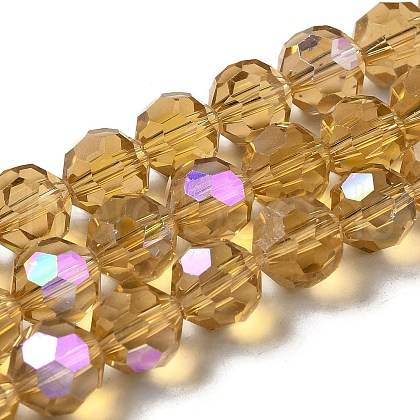 Electroplate Transparent Glass Beads Strands EGLA-A035-T10mm-L17-1