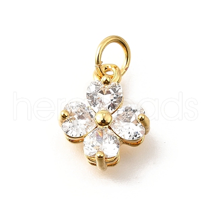 Brass Micro Pave Cubic Zirconia Pendants KK-V008-11G-04-1