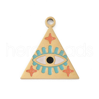 304 Stainless Steel Enamel Pendants STAS-I325-104E-G-1