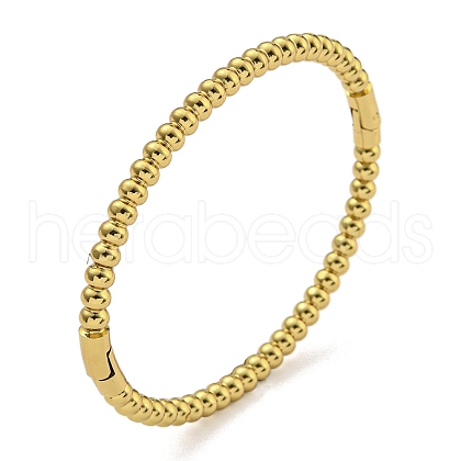 PVD Vacuum Plating 202 Stainless Steel Beaded Hinged Bangles for Women Men BJEW-M317-06C-G-1