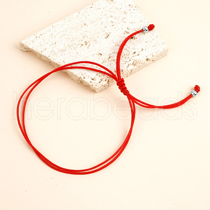 Fashionable Red Fibre Braided Rope Bracelets for Women Men HN7750-2-1