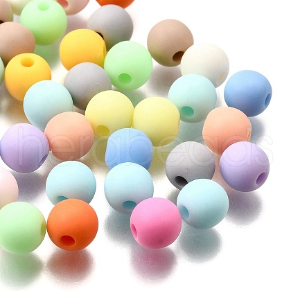 Frosted Opaque Acrylic Beads OACR-S071-03A-1