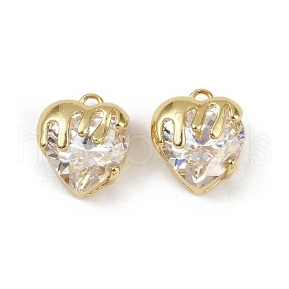 Brass Micro Pave Cubic Zirconia Charms KK-R226-06G-05-1