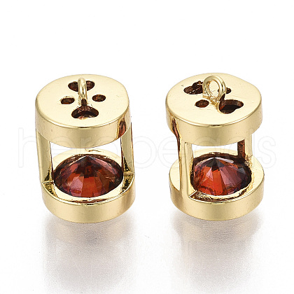 Brass Cubic Zirconia Charms KK-S356-067B-NF-1