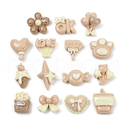 Opaque Resin Cabochons RESI-K043-03-1