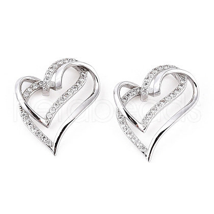 Rhodium Plated 925 Sterling Silver Micro Pave Clear Cubic Zirconia Pendants STER-T007-47P-1