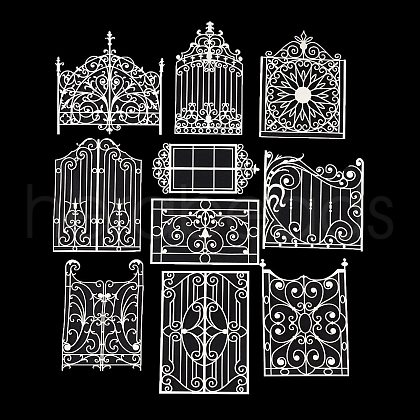 10Pcs 10 Styles Paper Self-Adhesive Stickers STIC-P011-C03-1