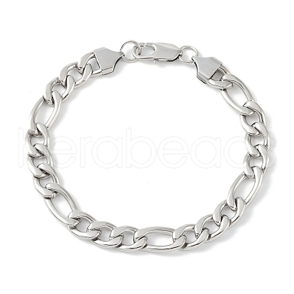Non-Tarnish 201 Stainless Steel Figaro Chain Bracelets for Women Men BJEW-I316-04P-1