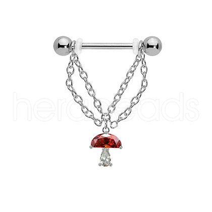 316L Surgical Stainless Steel Crystal Rhinestone Nipple Rings WGE19D8-01-1