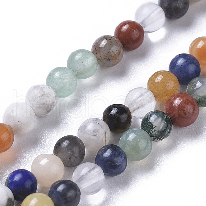 Natural Mixed Gemstone Beads Strands G-F668-08-4mm-1