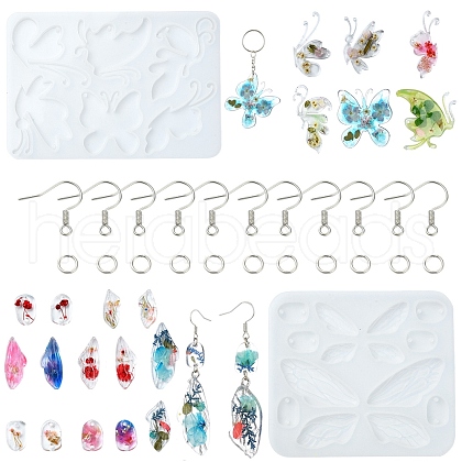 DIY Butterfly Charm Pendant Silicone Molds for DIY Earring Making DIY-YW0009-43-1