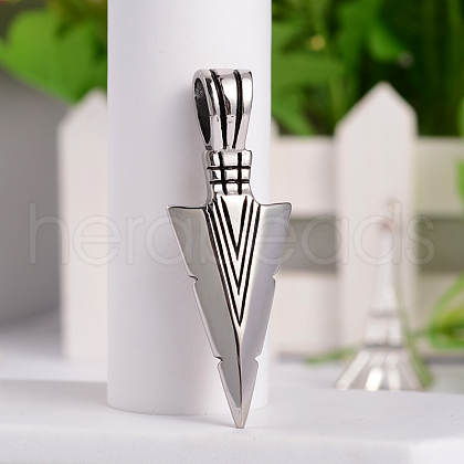 Retro 316 Surgical Stainless Steel Arrow Head Big Pendants X-STAS-E096-68AS-1