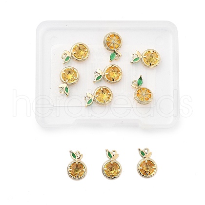 Beebeecraft 10Pcs Brass Micro Pave Cubic Zirconia Pendants KK-BBC0004-76-1