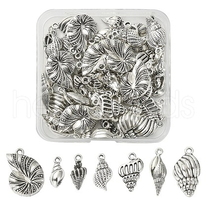 70Pcs 7 Style Tibetan Style Alloy Pendants FIND-YW0003-20-1