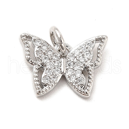 Rack Plating Brass Micro Pave Cubic Zirconia Charms KK-K270-35P-1