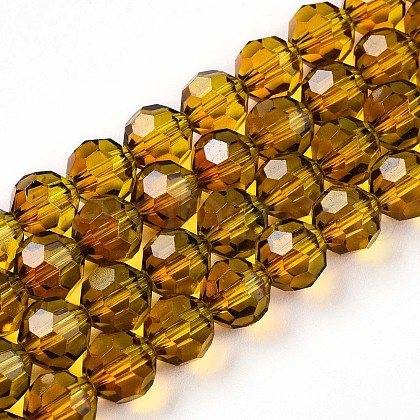 Baking Paint Transparent Glass Beads Strands X-DGLA-A035-T8mm-A05-1