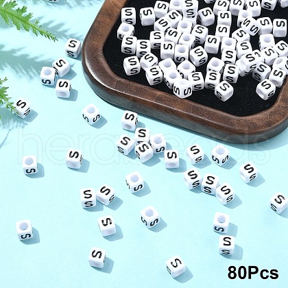 Acrylic Horizontal Hole Letter Beads OACR-YW0002-08S-1