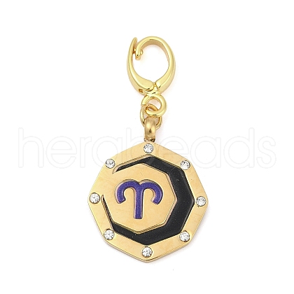304 Stainless Steel Enamel Pendant Decoration STAS-S168-01G-01-1