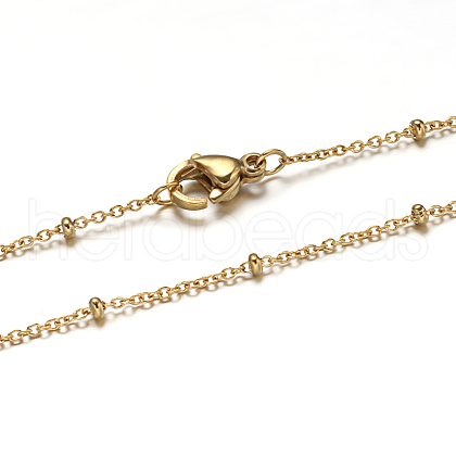 304 Stainless Steel Rolo Chain Necklaces NJEW-O083-09G-B-1