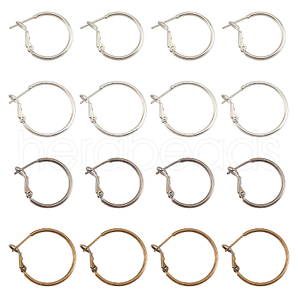 CHGCRAFT 16 Pairs 4 Style Brass Hoop Earrings KK-CA0001-80-1
