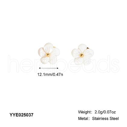 Fashion Stainless Steel Flower Stud Earrings for Women WL9140-3-1