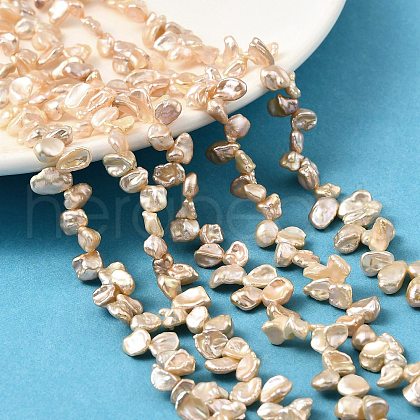 Natural Baroque Keshi Pearl Beads Strands PEAR-B004-07B-01A-1