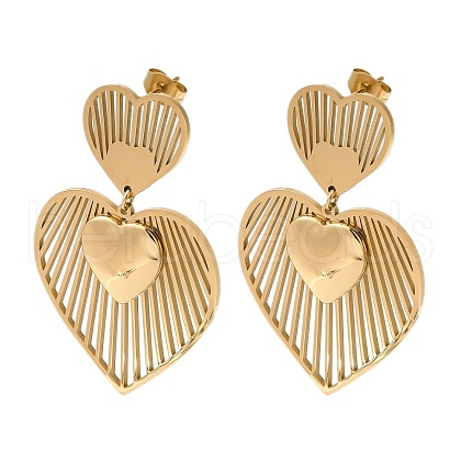 Stainless Steel Stud Earrings for Women EJEW-C110-15G-1