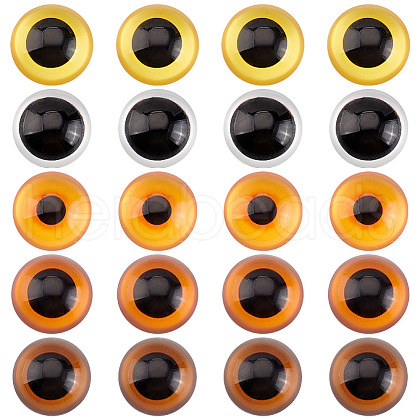   20Pcs 5 Colors Glass Craft Eyes Cabochons DOLL-PH0001-51-1