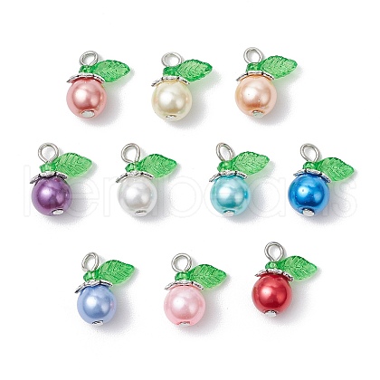 10Pcs Glass Pendants PALLOY-JF03709-02-1
